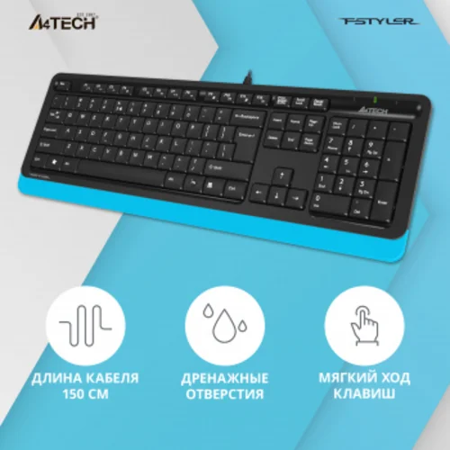 Клавиатура A4Tech Fstyler FK10 черный/синий USB Клавиатура A4Tech Fstyler FK10 черный/синий USB